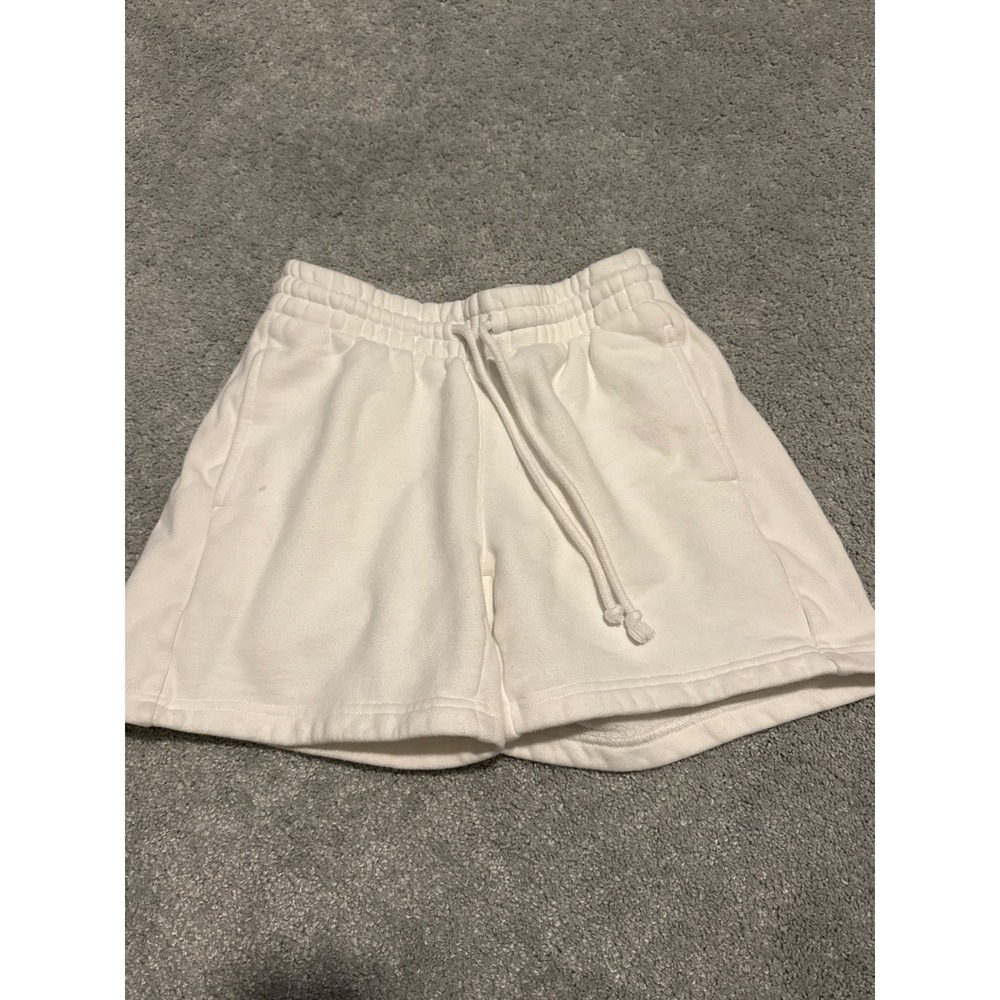Tna Aritzia Cozy Fleece Boyfriend Shorts White High Rise Sweat Shorts XS